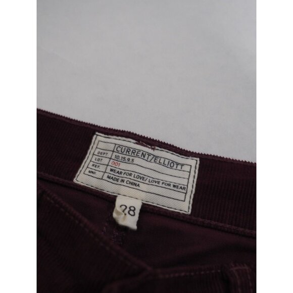 Current/Elliott Purple Thin Wale Corduroy Pants With Raw Hems, Size 28 - Picture 8 of 8